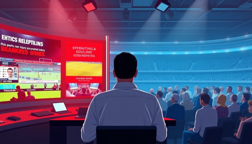 Этика и ответственность в онлайн-репортаже о матче - иллюстрация